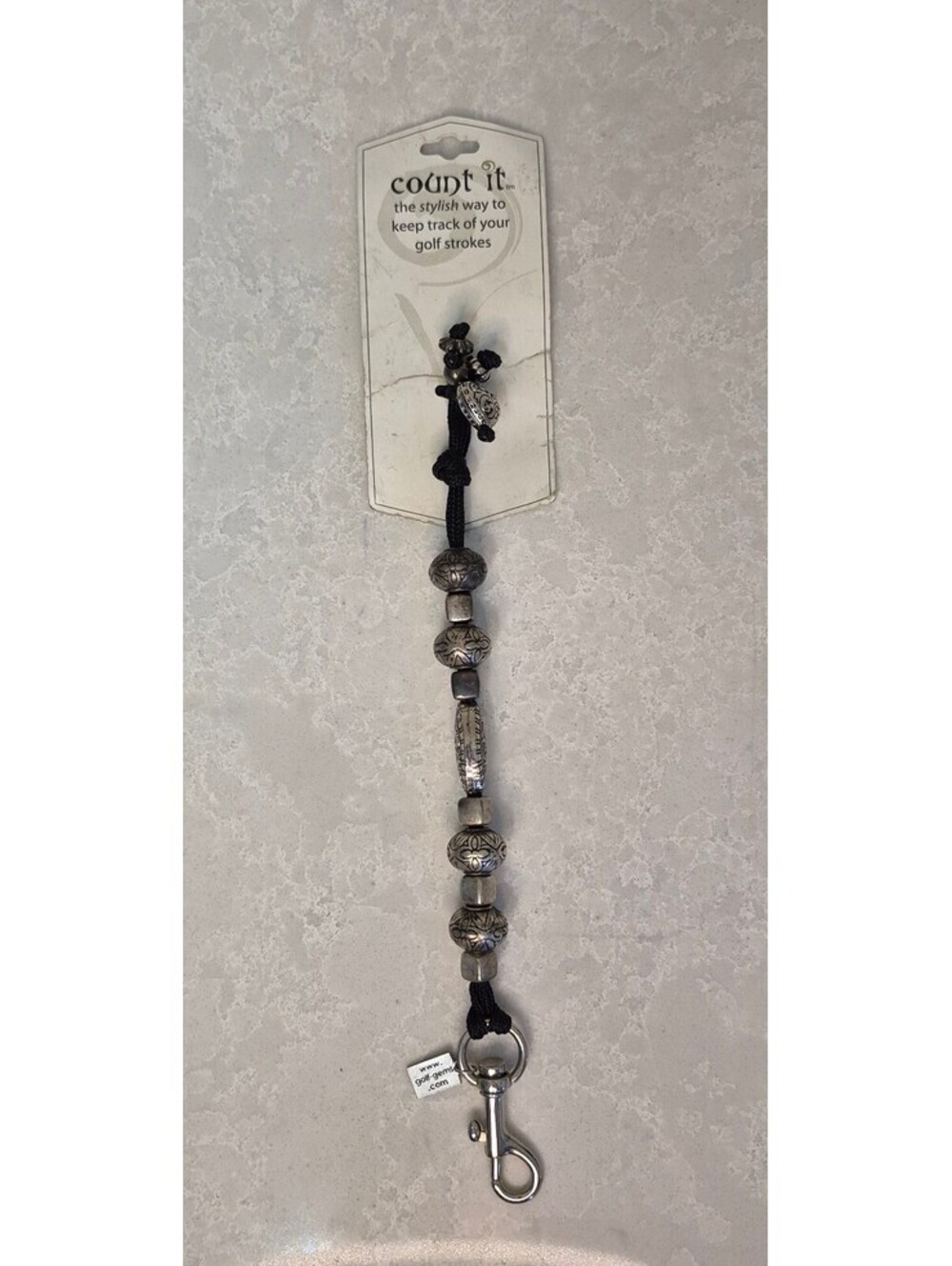 Golf Gems Count It Bead Stroke Counter Score Keeper Keychain Clip On Accessory